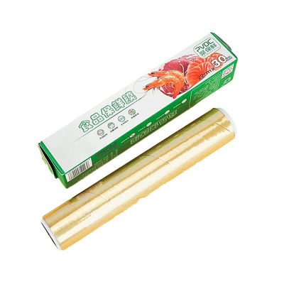 良い安全 30cm*15m PVDC サンドイッチ用食品粘着用ラップフィルム 140 oC 内温