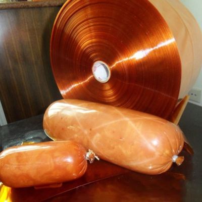 30-350mm 平面幅 PVDC プラスチック ソーセージ コーティング フィルム ソーセージ 包装 用 熱耐性 90C まで